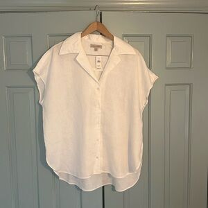 Ladies white linen blouse